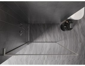 Mexen, Mexen Kioto-XF L sprchová stena s rámom 70 x 202 cm, priehľadná 10 mm, matný nikel - 800-070-174-97-00-XF