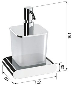 Matne čierny nástenný sklenený dávkovač mydla 300 ml Flori – Sapho