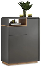 Komoda s zásuvkou FRED antracit/dub artisan