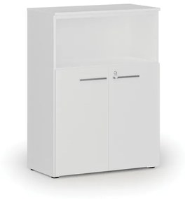 Kombinovaná kancelárska skriňa PRIMO WHITE, 1087 x 800 x 420 mm, biela