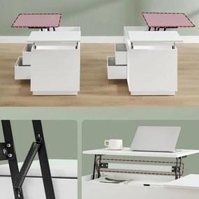 Konferenčný stolík E1021 WT, biely