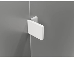 Mexen Lunar-F L, skladací sprchový kút ľavý 85 x 80 cm, 8mm číre sklo, biely profil, 836L-085-080-20-00-L