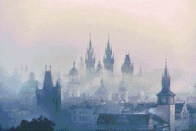 Gario Diamantové maľovanie Ranná Praha Rozmery: 60 x 40 cm, Rámovanie: Iba zrolované plátno, Diamanty: Štvorcové
