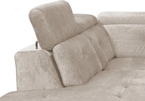 Rohová sedacia súprava Sergio, béžová látka, ľavý roh