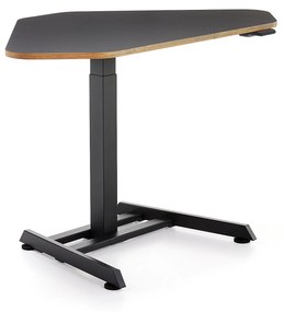 Nastaviteľný rohový stôl NOVUS, 1200x750 mm, čierna doska, čierny rám