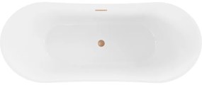 Mexen Celia, voľne stojaca vaňa 170 x 75 cm, biela, medený prepad, 52331707500-65