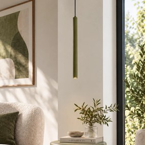 Moderná zelená závesná lampa s integrovanou stropnou doskou - Chuba