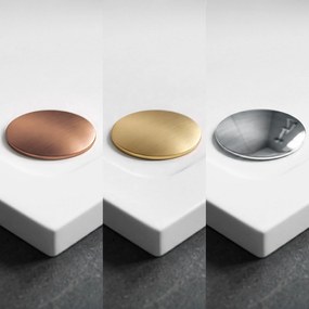 Rea Savoy, sprchová vanička 80x80x6 cm + sifón so zlatou krytkou, biela lesklá, KPL-11906