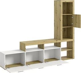 Obývacia stena Jacky, dub artisan/biela