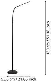 Čierna LED stojacia lampa (výška 130 cm) LAROA – EGLO