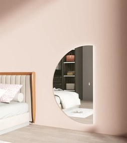 Erga Kori, polkruhové LED zrkadlo 70x120cm, 2760 lm, 3 farby svetla, ERG-V01-KORI-7012-CL