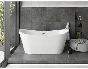 Mexen Montana, voľne stojaca vaňa 180 x 90 cm, biela, brúsený grafit prepad, 52011809000-95
