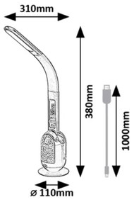 Rabalux 74230 - LED RGB Stmievateľná stolná lampa FIGEN LED/5W/230V čierna
