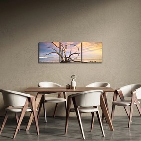 Obraz stromu v oceáne (s hodinami) (90x30 cm)