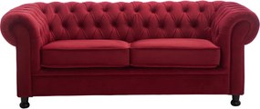 Pohovka Chesterfield, červená látka