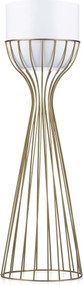 KOVOVÝ KVETINÁČ SO STOJANOM GLAM 68X20 CM BIELA/ZLATÁ