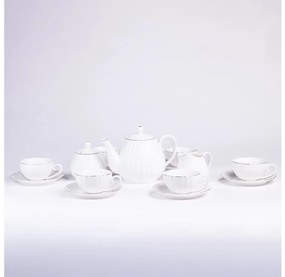 Porcelánová 15-dielna kávová súprava, biela