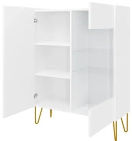 Vitrína Animere White AWT97, Farby:: biela / biela + mramor bianco