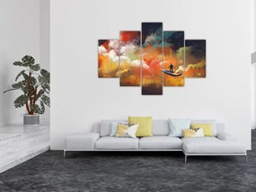 Obraz - Muž plaviace vesmírom (150x105 cm)