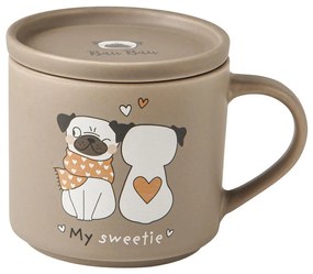 Béžovo-svetlohnedé porcelánové hrnčeky v súprave 2 ks 35 ml – Brandani