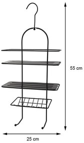 DekorStyle Kovová polica závesná čierna