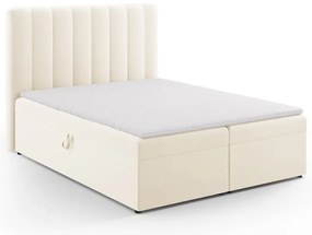 Béžová boxspring posteľ s úložným priestorom 160x200 cm Gina – Milo Casa
