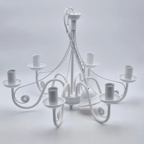 Luster na reťazi DONATO 6xE14/40W/230V biela