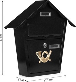 ModernHome Poštová schránka z pozinkovanej ocele - čierna ModernHome