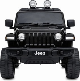 LEAN CARS Elektrické autíčko Jeep Rubicon 4x4, LED, MP3, čierne