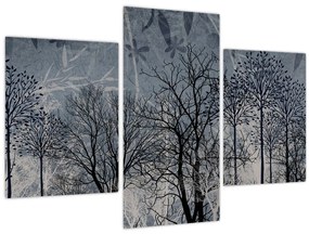 Obraz - Siluety stromov s listami (90x60 cm)