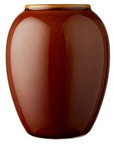 Tmavooranžová kameninová váza Bitz, výška 12,5 cm