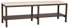 Hnedo-béžový konzolový stolík s doskou z kameňa 140x40 cm Orwel - Rowico