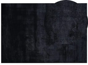 Koberec z umelej zajačej kožušiny 160 x 230 cm čierny MIRPUR Beliani