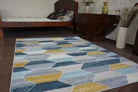 Koberec NORDIC HEKSAGON sivý / nebeský G4596