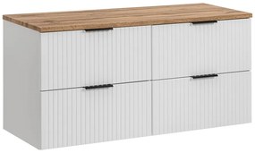 Závěsná skříňka Casad s deskou 120 cm bílá/dub wotan