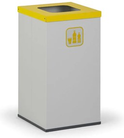 Kôš na triedený odpad 50 L, úchyt na vrece, sivý/žltý