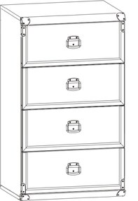 Sconto Komoda INDIANA borovica biela