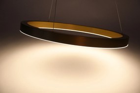ZÁVĚSNÁ LAMPA KRUH LED XL PRŮMĚR 80CM OCEL MOSAZ AKRYL
