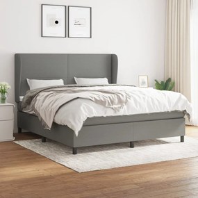 Boxspring posteľ s matracom tmavosivá 160x200 cm látka 3127814