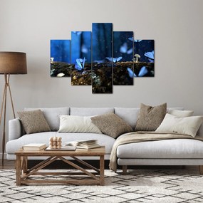 Obraz modrých motýľov (150x105 cm)