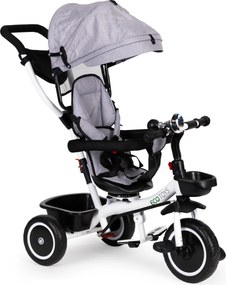 ECOTOYS trojkolka 360° otočné sedadlo, odnímateľná strieška, rodičovská rukoväť, EVA kolesá