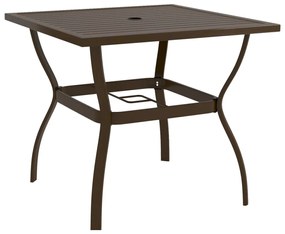 Záhradný stôl hnedý 81,5x81,5x72 cm oceľ 312279