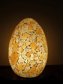 Stolná lampa   ART bielo-zlatá,30 cm, ručná práca