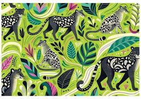 Samolepiaca tapeta leopardy v tropickej džungli