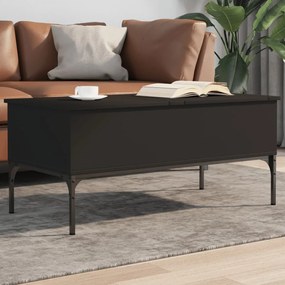 Konferenčný stolík, čierny 100x50x45 cm, kompozitné drevo+kov 845411
