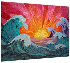 Obraz - Mozaika vĺn (70x50 cm)