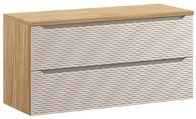 Závěsná skříňka Ocean s deskou 120 cm béžová/dub olejovaný