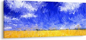Obraz - Olejomaľba, Zlaté pole (120x50 cm)