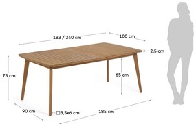 Rozkladací záhradný stôl rose 183 (240) x 100 cm MUZZA