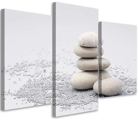 Obraz na plátně třídílný Kameny Zen Beige - 120x80 cm